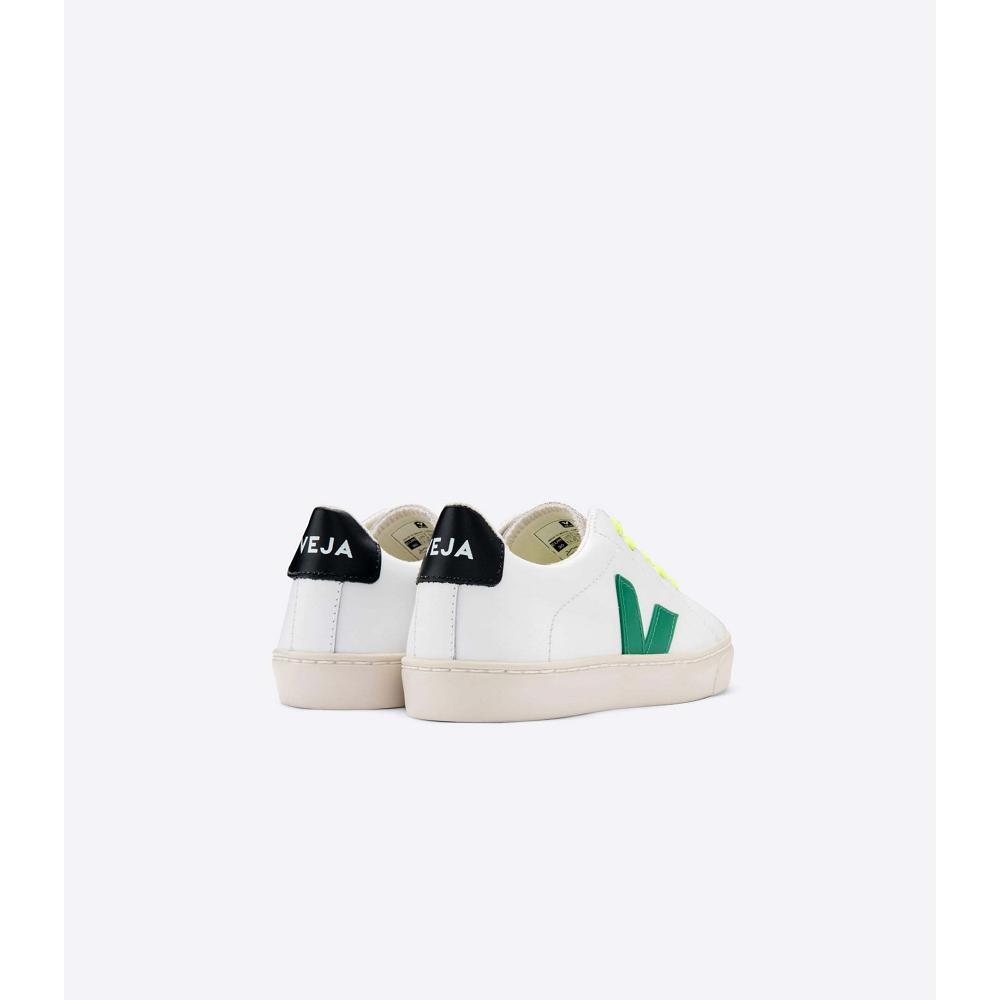 Veja ESPLAR LEATHER Sneakers Kinderen White/Green/Black | NL 820NWY